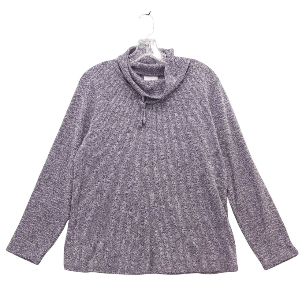J Jill Womens Purple Cowl Neck Long Sleeve‎ Knit Pullover Sweater